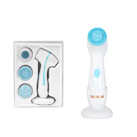 Facial Cleansing Brush Spa Sonic Portable Blackhead Remove Deep Cleaning Bidirectional Rotation With Replacement Heads