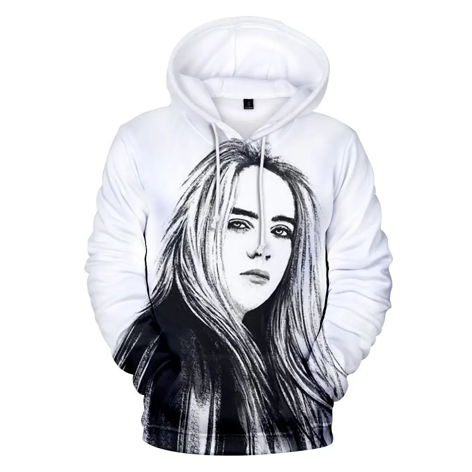 Классический тренд Billie Eilish 3D толстовки Толстовка для мужчин и женщин Billie Eilish толстовки с капюшоном осенне-зимняя одежда Топы - Цвет: 25