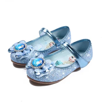 

Hot Sale Kids Girls Wedding Dress Shoes Children Princess Shoes Bowtie Purple Leather Shoes For Girls Casual Shoes Flat