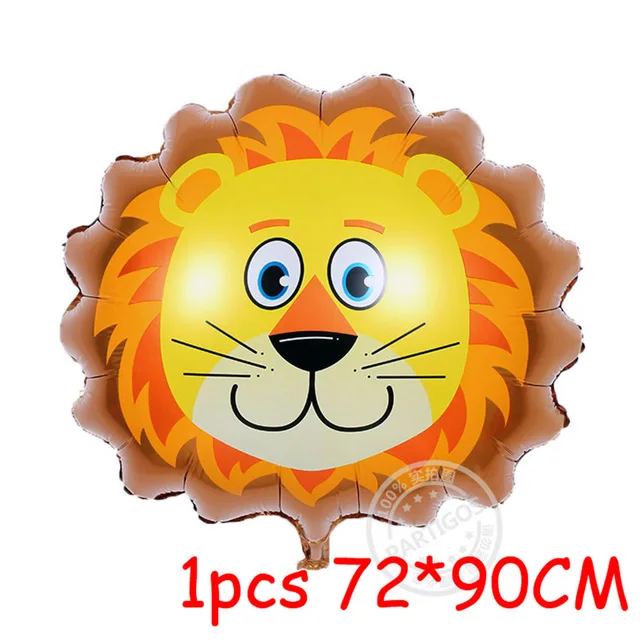 lion head 7 шт/лот Тигр Зебра Корова животные воздушные латексные шары, гелий для детей подарок на день рождения Декор животное на тему зоопарка поставки игрушки - Цвет: lion head