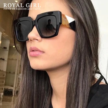 

ROYAL GIRL Trendy Square Sunglasses Women Brand Design 2020 Retro Oversize Black White Shades Unisex Sun Glasses Men UV400 ss979