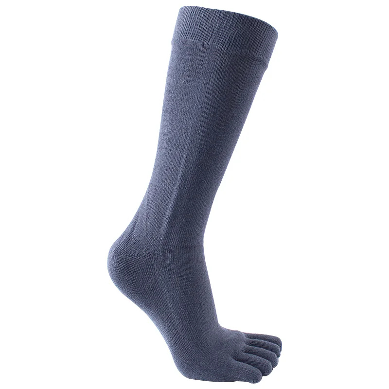 1 pair Men Five Finger Toe Socks Elastic Men's Breathable Soild Cotton Long Sox High Quality Running Compression Socks