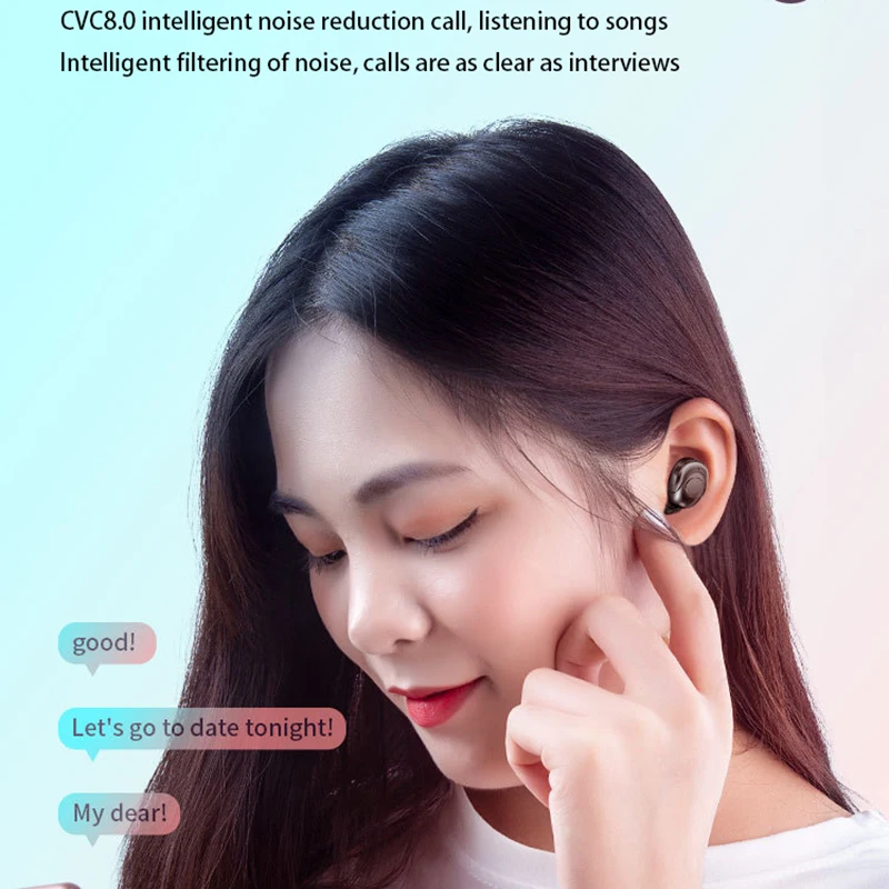 F6 wireless bluetooth5 0 Earphone binaural sports running mini stealth in ear for Huawei Xiaomi Apple Noise Cancel Earbuds