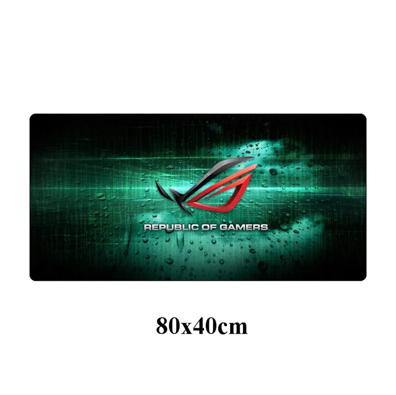 Серебристый Большой Прохладный ASUS игровой Мышь коврик 80x40 см геймер Коврик для мыши XXL резиновые Республика геймеров Мышь pad долговечный переносной Настольный коврик - Цвет: Серебристый