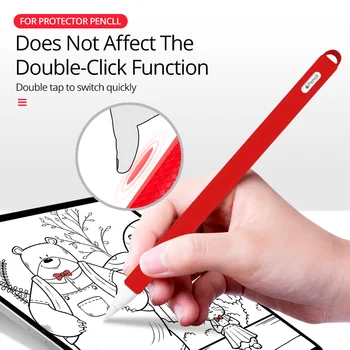 

ANKNDO For Apple Pencil 2 Case Protective Cover Stylus Pen Soft Silicone Sleeve Case Non-Slip Detachable Nib Tip Cap Anti-Fall