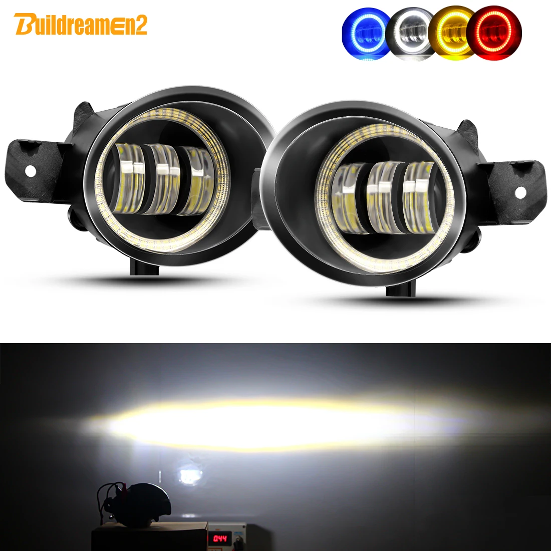 2 X Car Angel Eye Fendinebbia Lente Led Drl Fendinebbia 30W Per Nissan Almera X-Trail Altima Pathfinder March Maxima Primera