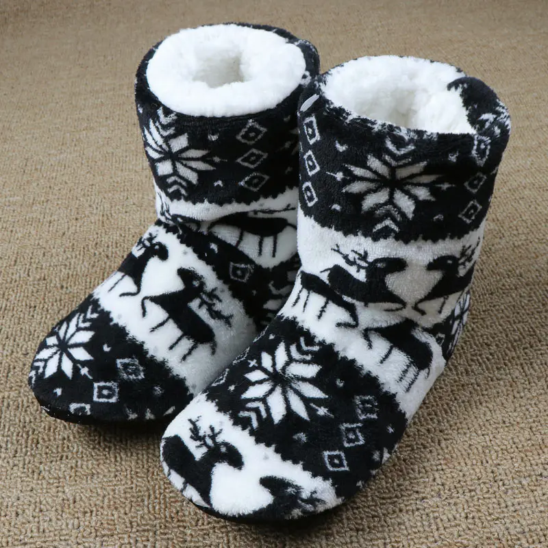 

Winter Fur Slippers Women Warm House Slippers Plush Flip Flops Christmas Cotton Indoor Home Shoes Floor Shoes Claquette Fourrure