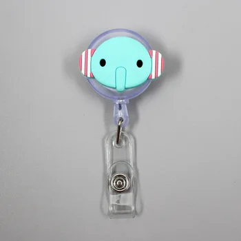 

Cartoon Cute Animal Elephant Retractable Badge Holder Reel Exhibition Enfermera Student Boy Name Card Hospital Office Chest Card