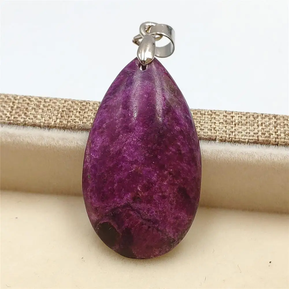 

Natural Purple Red Sugilite Water Drop Women Men Pendant Gift Reiki Stone 30x18x6mm Necklace Pendant AAAAA