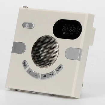 

ABKK-Wall Speaker Fm Radio with Time Display Headphone Jack Support Aux Audio Tf Card Usb Disk Mp3 Player Usb Charge with Blueto
