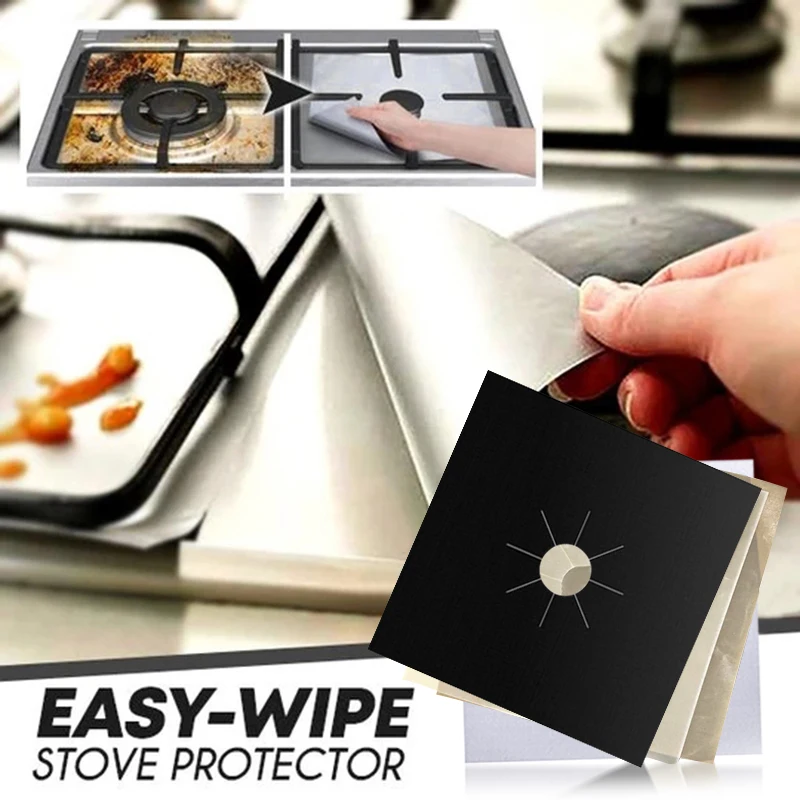 1/2/4pcs Easy Wipe Stove Protector Stoves Protection Mat Pad Easy to