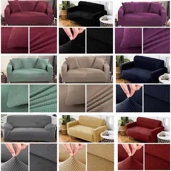 

31 Seat Elastic Velvet Sofa Cover Universal Solid Color Stretch Couch Slipcover funda sofa elastica 4 plazas plaid canape