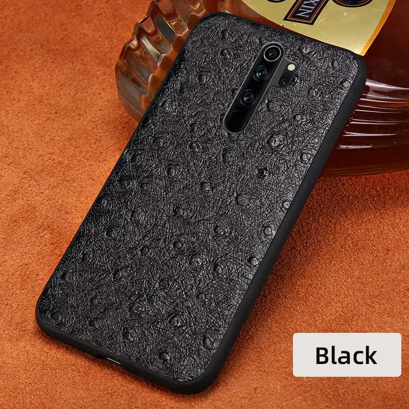 Чехол для телефона из натуральной воловьей кожи для Xio mi Red mi Note 8 Pro 7 Note 8T чехол для Xiaomi mi A3 A2 8 9 Lite 9T Note 10 Pro - Цвет: Черный