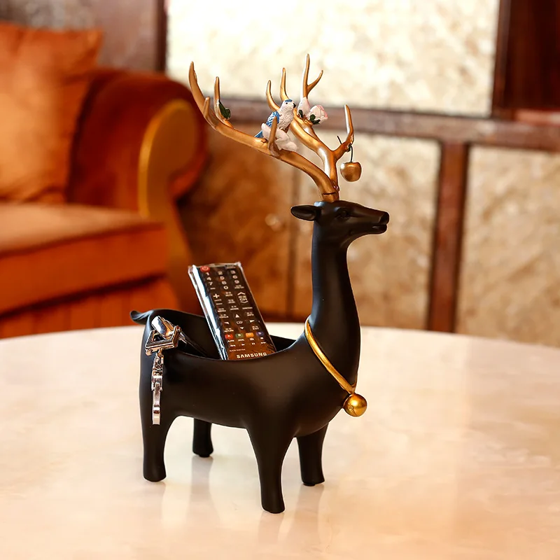 

Creative Minimalist Deer Sculpture Decoration Key Sundries Storage Box Home Office Coffee Table Tabletop Decoration Ornament