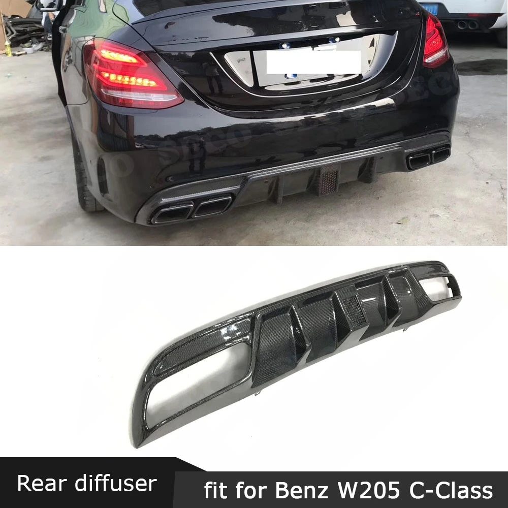 

For W205 Rear Lip Spoiler With LED lamp for Mercedes Benz W205 4 Door C180 C200 C300 C63 2015 - 2019 Carbon Fiber Bumper Guard