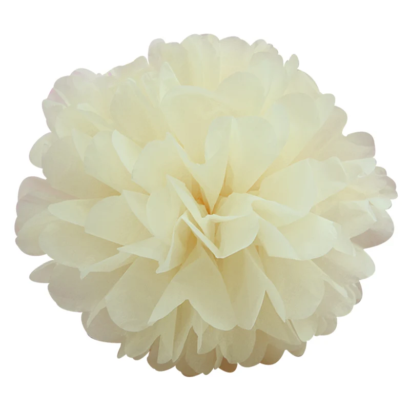 ivory yellow 1 шт. розовые цветочные шары из бумаги Свадебная вечеринка помпоны из оберточной бумаги Свадебная вечеринка фоновое украшение домашняя декоративная ткань день рождения DIY - Цвет: ivory yellow