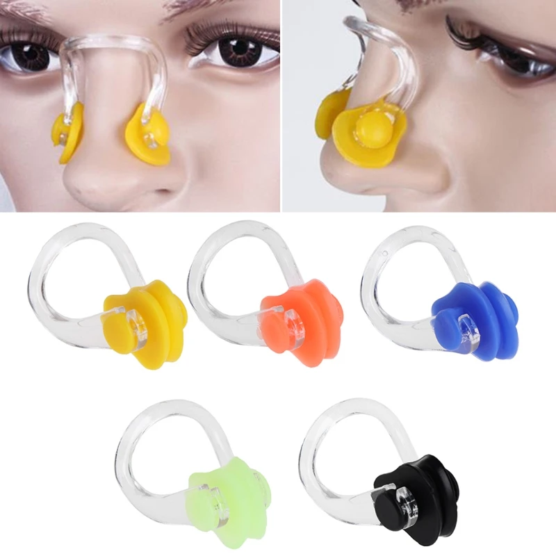  1 Pc Swimming pool Men Women Clear Blue PVC Silicone Swim Swimming Nose Clip AD