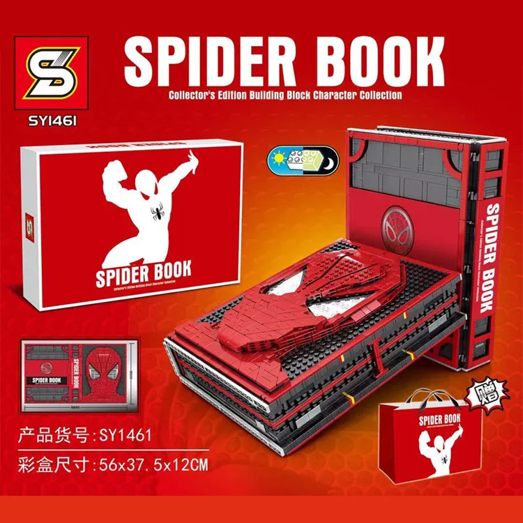

DHL Free Shipping Building Blocks Bricks Super Man Collection Version Iron Book 52pcs spider Man Figures Model Toys SY1461