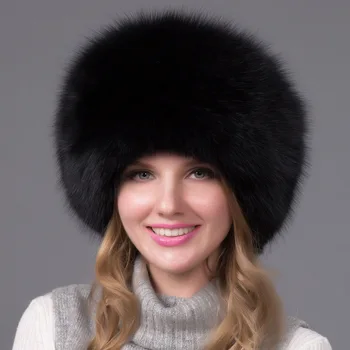 

2019 Hot Sale Fashion Mink Fox Hat Women Knitting Caps Mink Hats Vertical Weaving with FOX Fur on The Top Hats for Women Casual