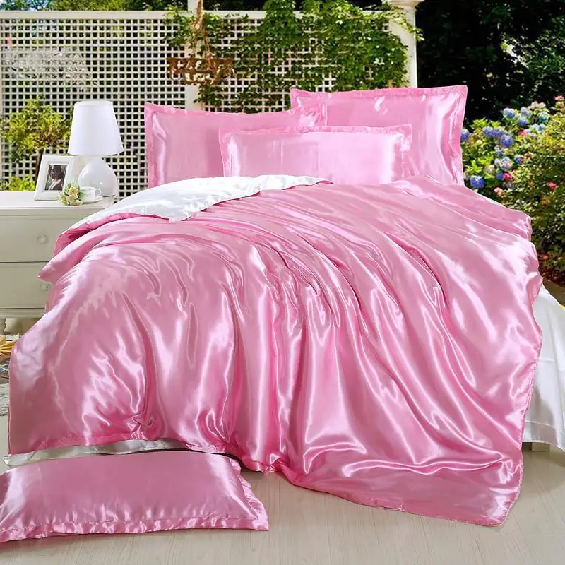 pink7 50LOVINSUNSHINE роскошный комплект постельного белья Королева пододеяльник набор шелковое одеяло Постельный набор AB04 - Цвет: pink7