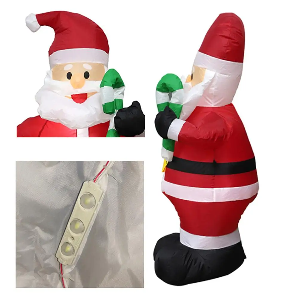 

Santa Clause Christmas Inflatable Lights Up Yard Decor Christmas Decorations Event Venue Layout Props 1.2m Inflatable Small Cane