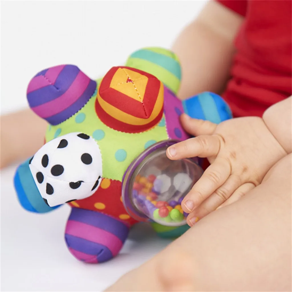 Baby Hand Holding Rattle Ball Tactile Sense Stereo Cloth Ball Toys Best Gift toys for kids up to three year #B