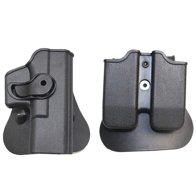 

Tactical IMI Gun Holster for Glock 17 19 26 Hunting Airsoft Right Hand Belt Paddle Gun Pistol Holster with Magazine Clip Pouch