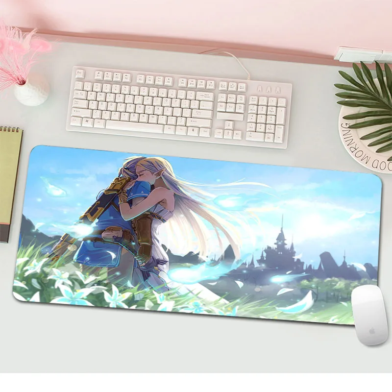 Zelda Коврик для мыши 70x30 см, игровой коврик для мыши, аниме, высокое качество, офисный коврик для ноутбука, Настольный коврик, HD принт, padmouse, игры, pc gamer, коврики
