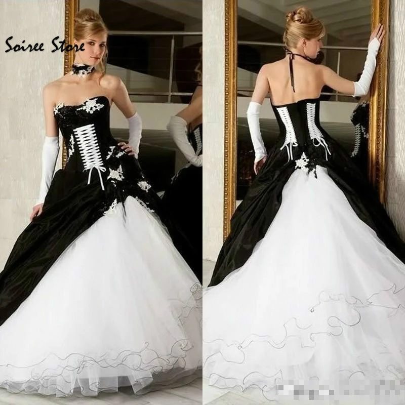 black and white wedding dresses 2018