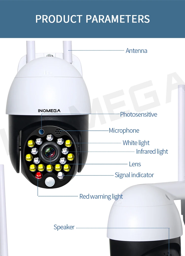 INQMEGA Cloud 2.4MP PTZ скоростная Купольная Wi-Fi камера для улицы с автоматическим отслеживанием ONVIF беспроводная камера для домашнего наблюдения ip-камера