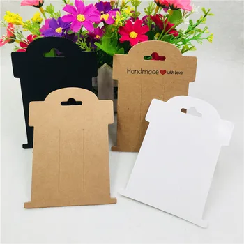 

100Pcs/Lot Various Size Kraft Paper Hair Clip Cards Fashion Jewelry Displays Cards Hair Accessories Packaging Cards Customized