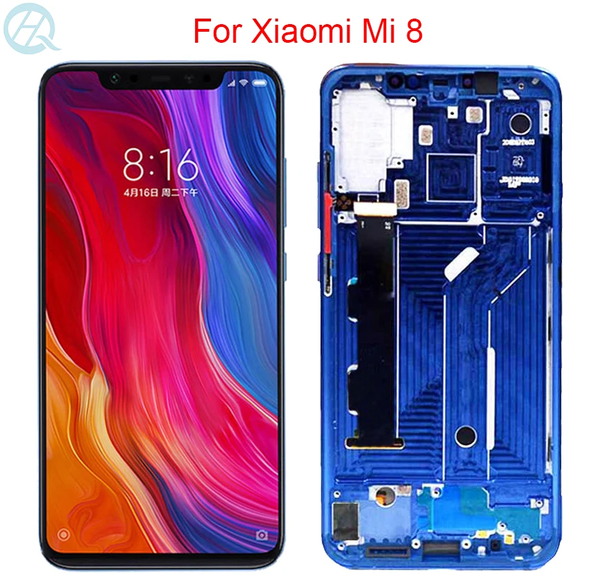 Оригинальный ЖК дисплей AMOLED для Xiaomi Mi 8 с рамкой 6 21 дюйма сенсорный экран