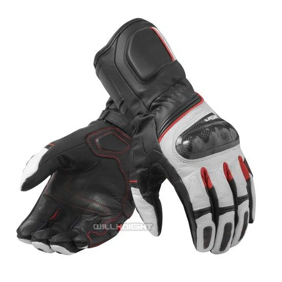 

RSR 3 Leather Gloves Street Motorcycle Motocross Racing Gloves Black White Red