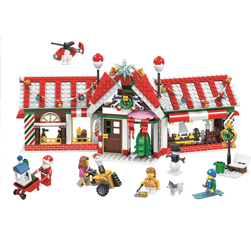 

492pcs New Winter Holiday Red House 11093 DIY Model Building Kit Blocks Gifts Children Kids Bricks Compatible With toy