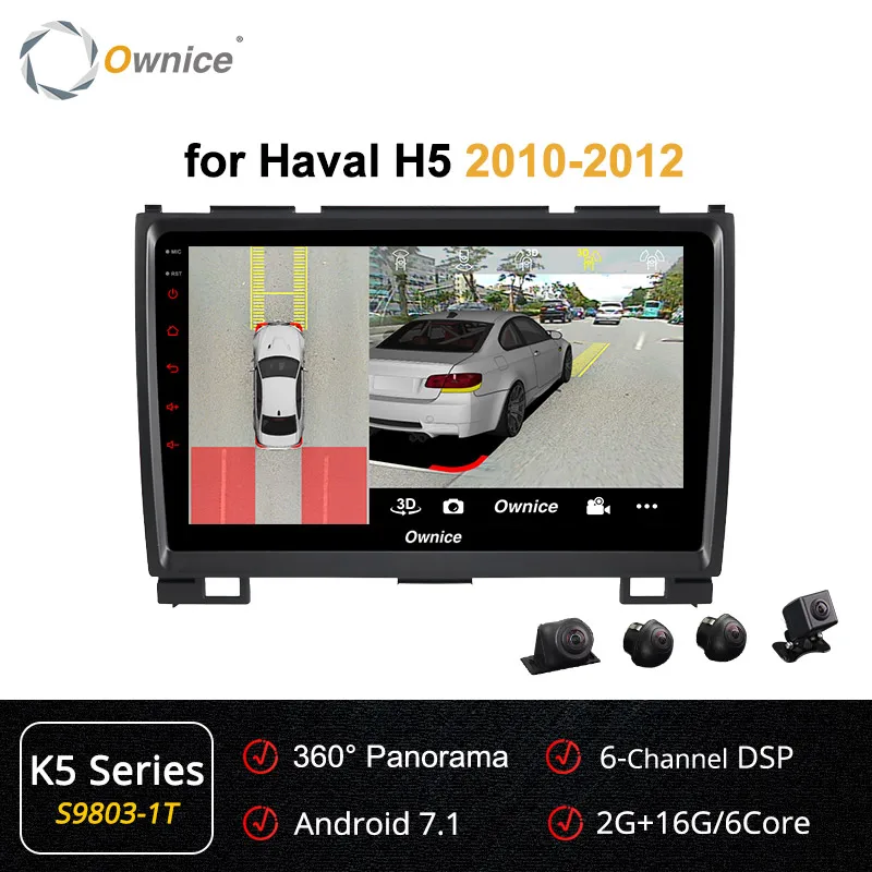Ownice " Android9.0 Оперативная память 4G Автомобильный DVD k3 k5 k6 для Защитные чехлы для сидений, сшитые специально для Great Wall Haval H3 H5 2010 2011 2012- Автомобиль Радио DVD gps navi 2din 4 аппарат не привязан к оператору сотовой связи 360 - Цвет: S9803-1 K5