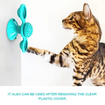 

Pet Windmill Turntable Teasing Toys Scratching Tickle Toys Suction Cup Rotatable Windwill