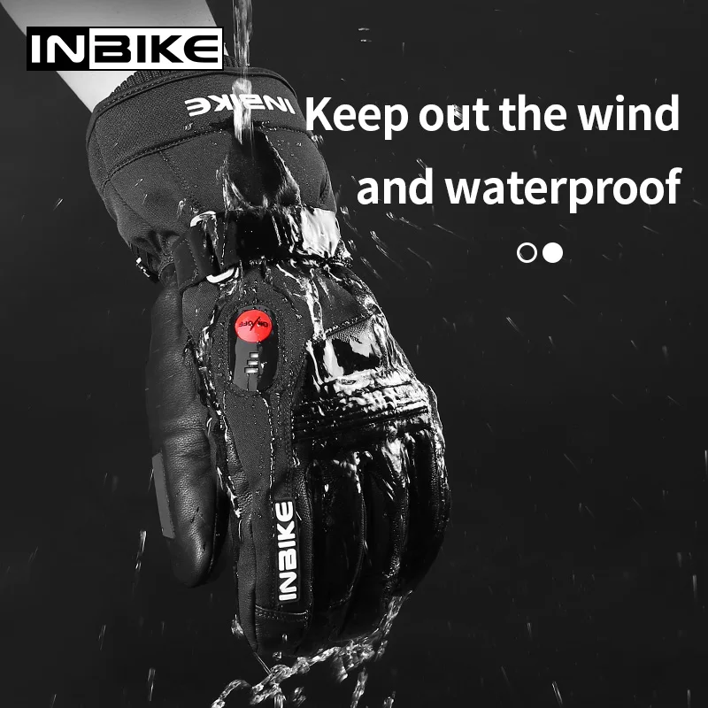 INBIKE мотоциклетные перчатки с электрическим подогревом, зимние теплые мотоциклетные перчатки, перчатки для катания на лыжах, велоспорта, мотокросса, кожаные перчатки с подогревом