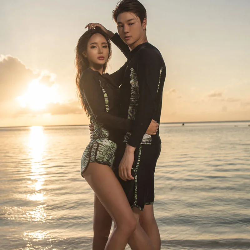 

New Style South Korea Diving Suit Split Type Zipper Sun-resistant Jellyfish Men And Women Long Sleeve Swimsuit Wetsuit Couples S