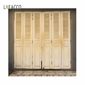 

Laeacco Old Wooden Door Tile Floor Scene Photographic Backgrounds Decor Baby Child Portrait Photography Studio Photo Backdrops