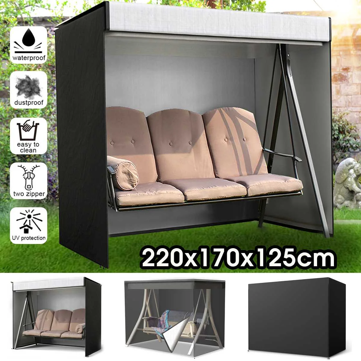 3 lugares swing chair capa de chuva