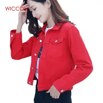 

2020 Spring Wear 5 Colors Autumn Women Casual Jeans Jacket Short Jeans Overcoat Ladies Jackets Turn Down Collar Denim Jacket