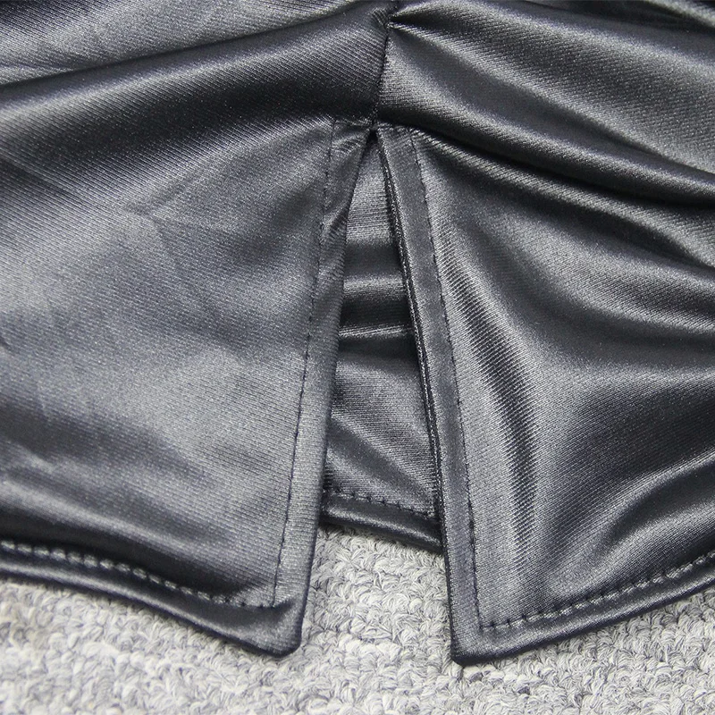 Черная кожаная юбка, высокая талия, тонкая,, осенняя, женская, новая, модная, с рюшами, для ночного клуба, сексуальная, Дамская, облегающая, искусственная кожа, мини юбка-карандаш