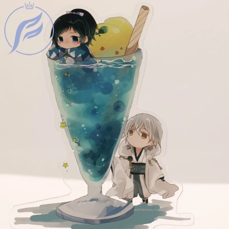 

FANGQINGMAO 2PCS 7cm Transparent Acrylic Custom Anime Character Acrylic Stand with Anime for Model Dispay