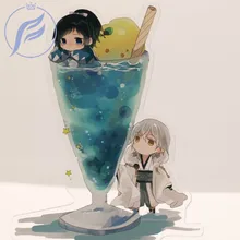 FANGQINGMAO 2PCS 7cm Transparent Acrylic Custom Anime Character Acrylic Stand with Anime for Model Dispay