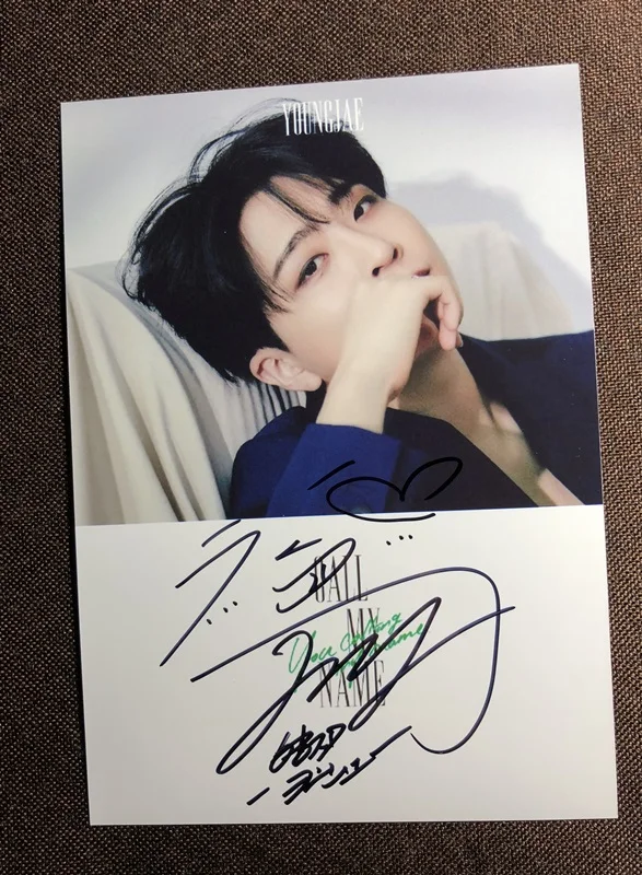 Подписанный GOT7 Choi Young Jae YoungJae фото с автографом мое имя 5*7 1019O5|freeshipping| |