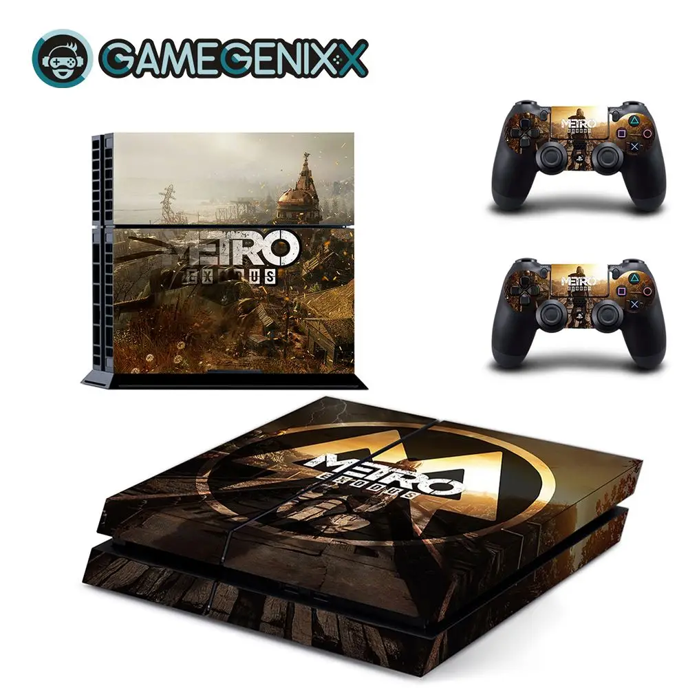 Защитная Наклейка GAMEGENIXX для консоли PS4 и 2 контроллеров-Metro