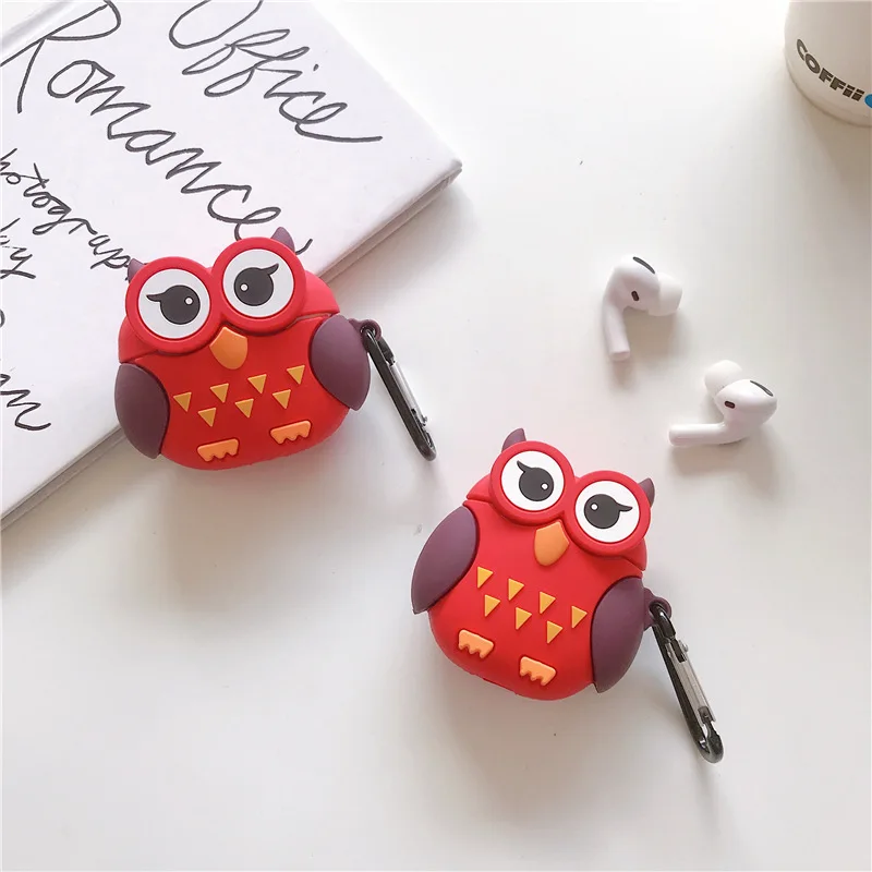 

For Airpods Peo Case,Cute OWL Case For Airpods 1/2 Case,Soft Silicone Earphone Headphone Cover For Airpods Pro Case