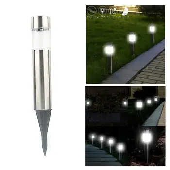 

LumiParty Stainless Steel Solar Powered LED Lawn Light for Outdoor Garden Decor