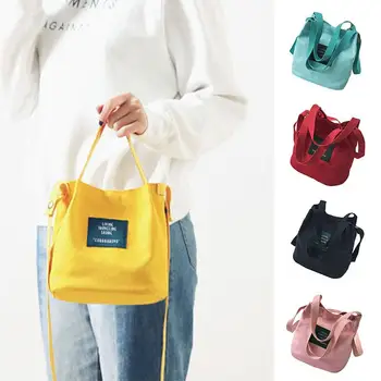 

Shoulder Bag Bucket Bag Women Student College Wallet Travel Letter Canvas Fashion Schoolbag Teenager