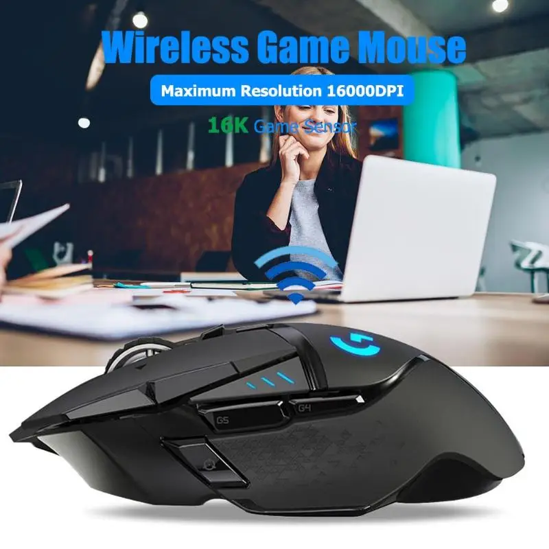 

Logitech G502 Wireless Gaming Mouse 2.4GHz Mice Wireless 16000DPI Adjustable RGB HERO 16K Sensor Plastic Neutral Certification